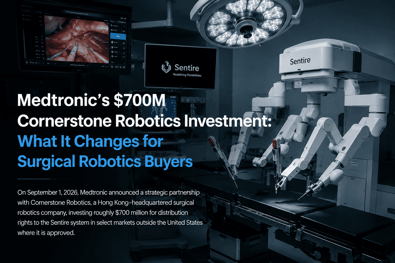 Medtronic 700M Investment Cornerstone Robotics